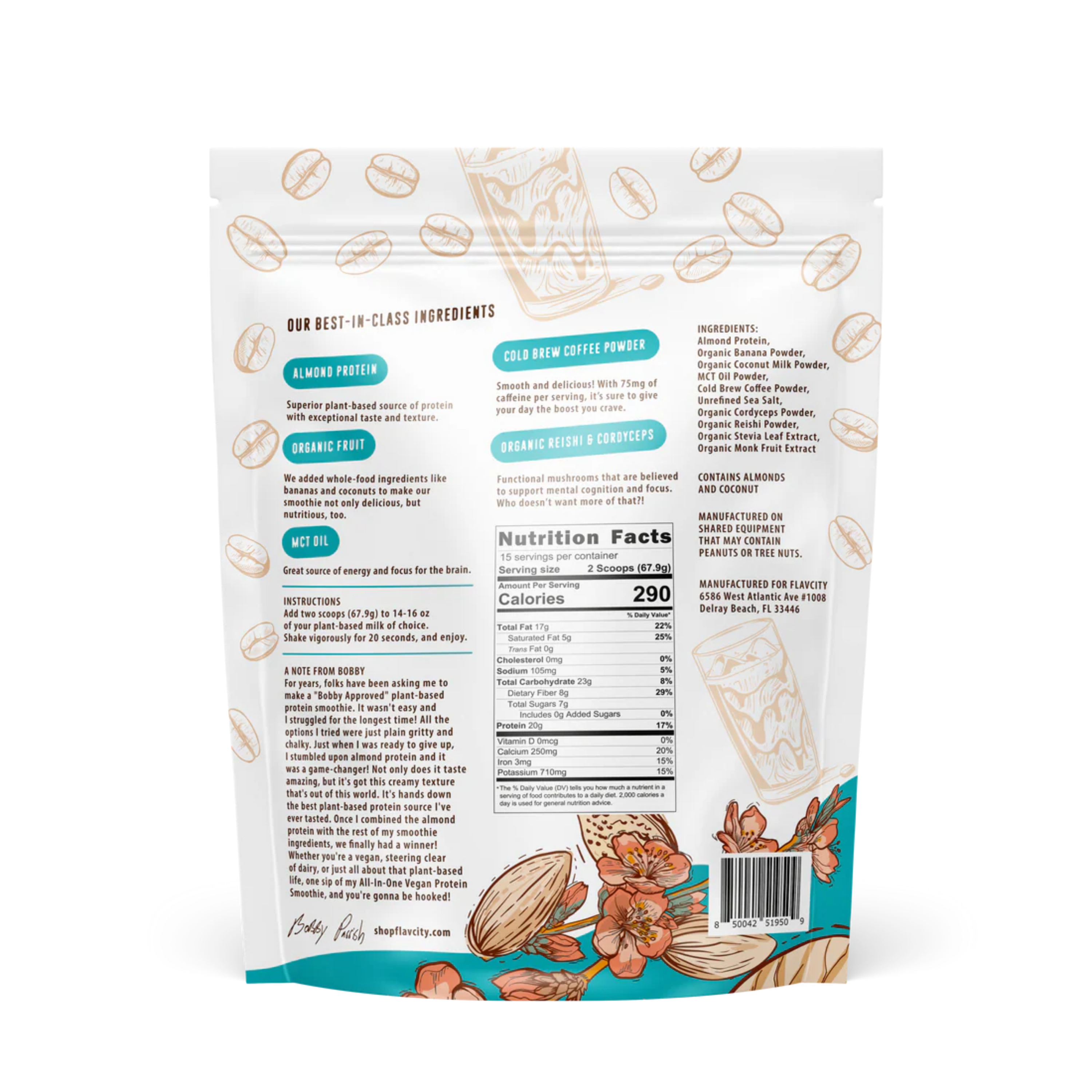 Plant-Based Coconut Cream Cold Brew Protein Smoothie